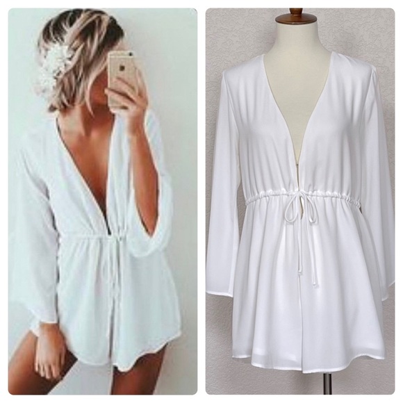 Show Me Your MuMu Pants - Show me your mumu white chiffon tie front Roxy romper